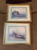 two framed pictures and decorative vases - upstairs bedroom
