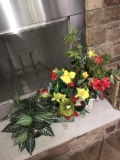 3- artificial flowers-pool room