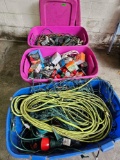 3 totes of Christmas lights and cords.g5