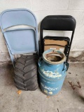 miscellaneous lot including milk can. G5.