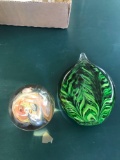 2- signed paperweights Brian Lonsway /garage fd
