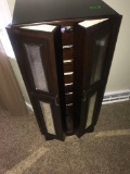Standing jewelry box with costume jewelry - master bed