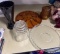 Glass trays vase and more Amber glass