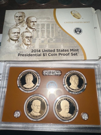 2014 United States mint presidential $1 coin proof set