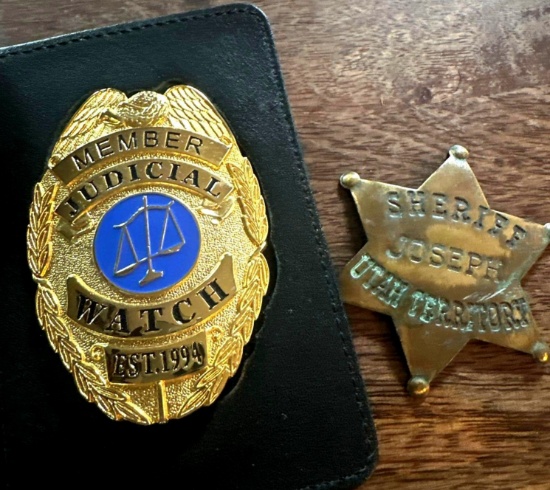 member judicial watch badge & sheriff Joseph Utah territory