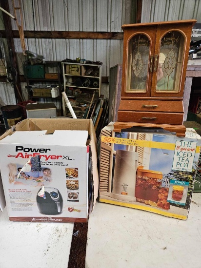 Ice tea pot, jewelry box, and air fryer