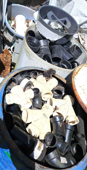 3 barrels of assorted pvc fittings