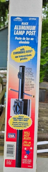 Black aluminum lamp post