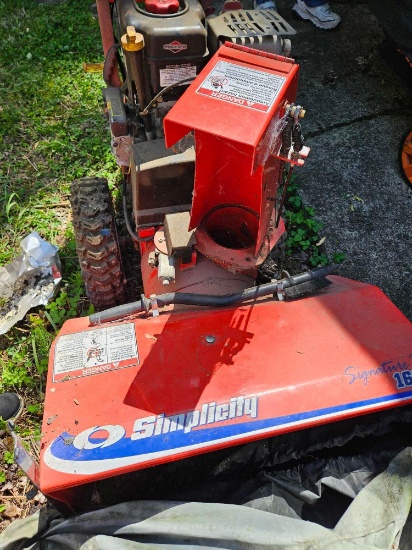 Simplicity snow blower model 1628 p