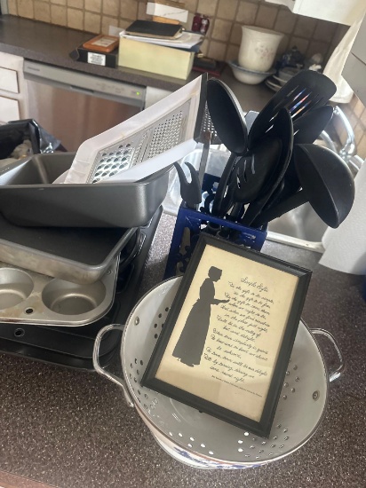 kitchen utensils and pans