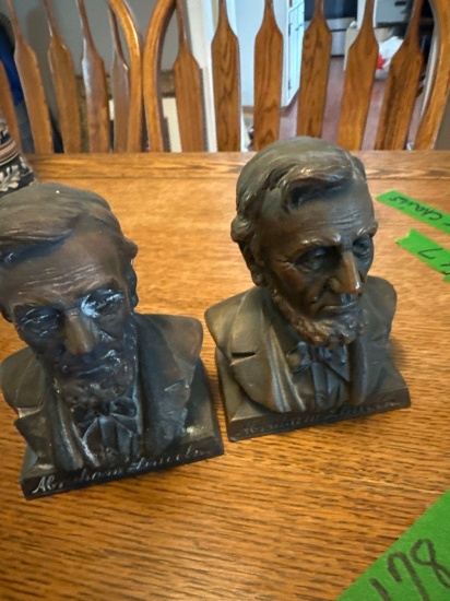 2- metal Lincoln head banks