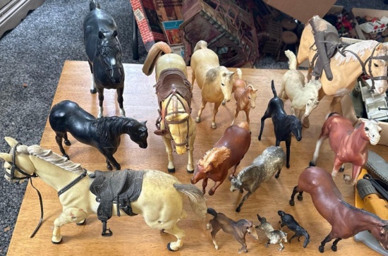 15- plastic horses some are Breyer