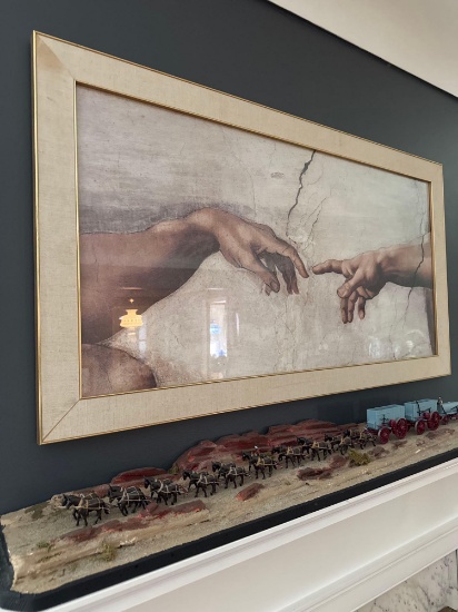43x24 Framed Picture above fire place