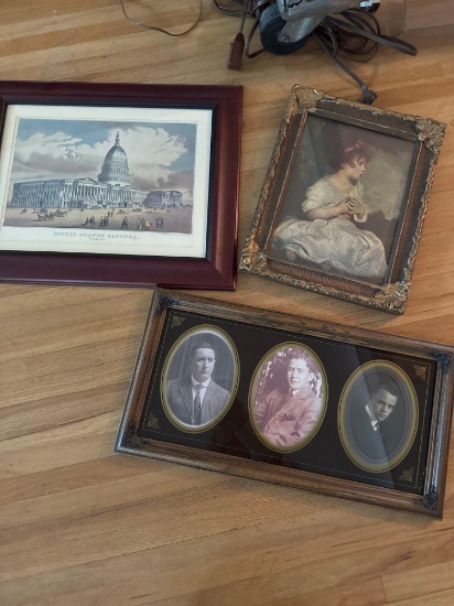 2- Framed vintage Portraits FR