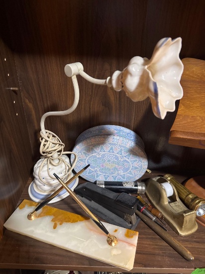 Vintage Marble pen holder flashlights and other Decor B2
