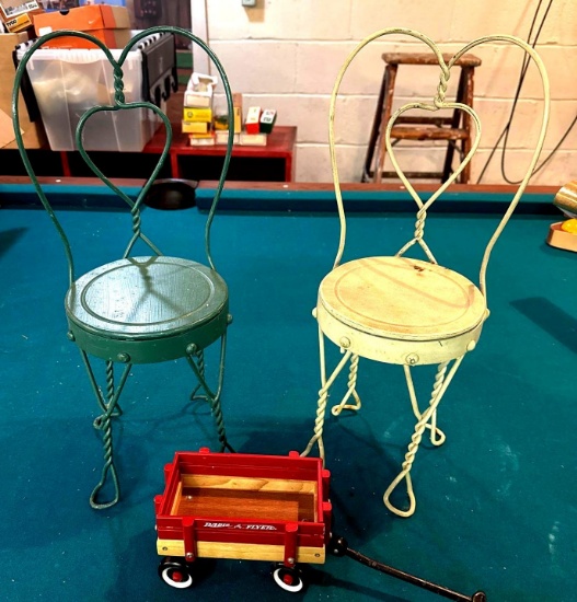 Doll Size Chairs and Wagon Basement