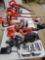 Black and decker, twenty volt yard tool lot with batteries in charger