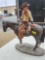 17 inch tall composite man on horse