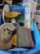 Tote of miscellaneous kitchen items