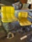 2- Yellow swivel adjustable height chairs