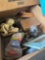 Framed cigar box and miscellaneous