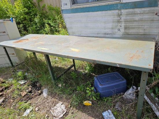 Ten foot long steel table