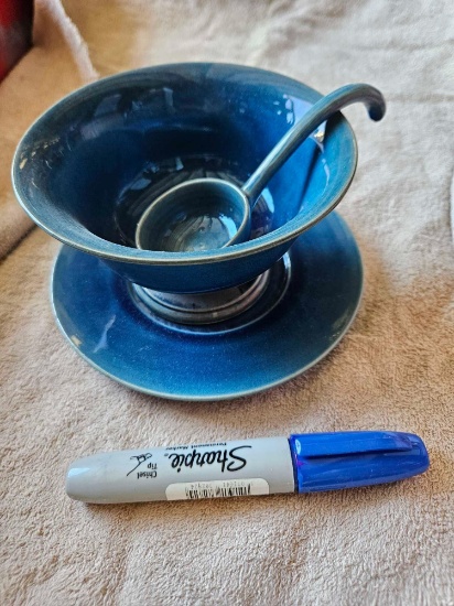 Saucer,bowl and ladle