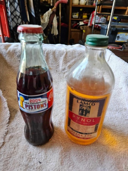 Collector coke bottle and vintage cleaner