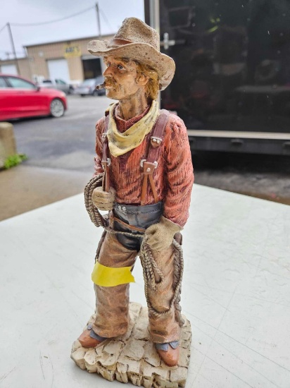 12 inch tall composite cowboy statue