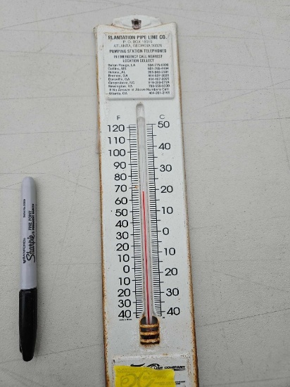 Twelve inch tall advertising thermometer