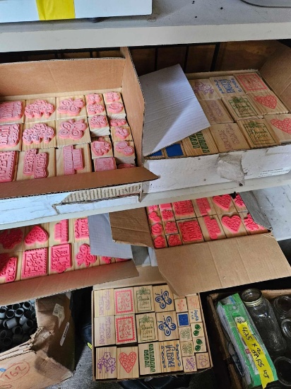 5 boxes of new rubber stamps