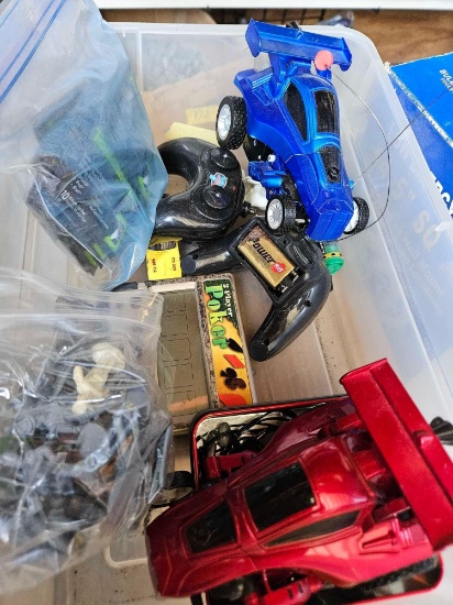 Remote cars,army men,and miscellaneous