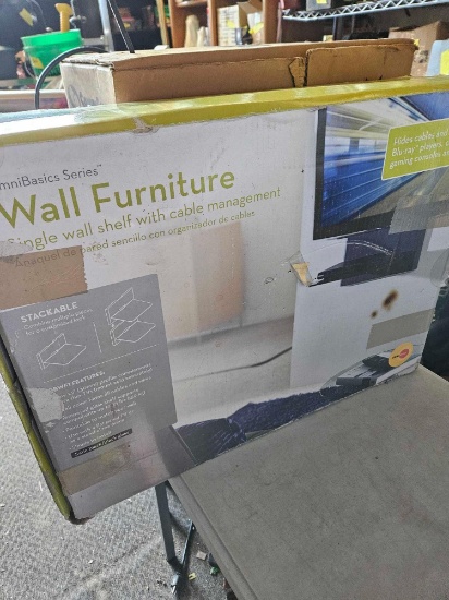 Single wall shelf with cable management