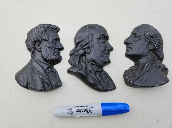 3 cast presidential wall ornaments