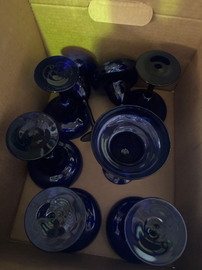 8- Deep Blue Margarita glasses