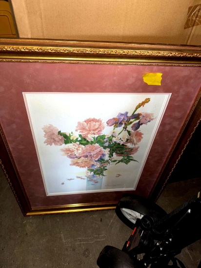 Framed Signed Flower Picture