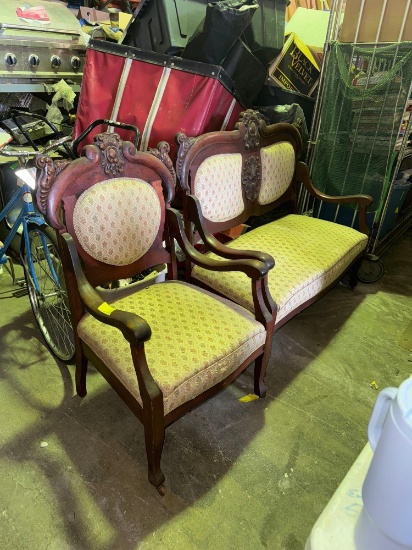 Vintage Love seat with Matching Chair