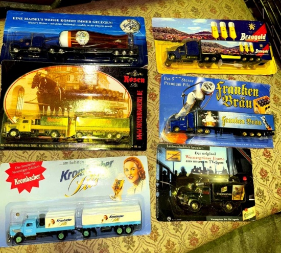 6- Collectable Beer Semi Truck Toy New