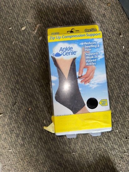 2- pairs ankle genie compression support one size fits all