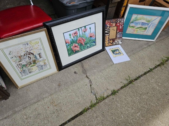 4 framed pictures