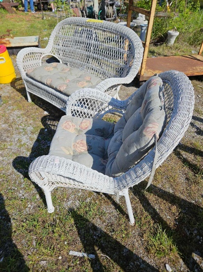 Patio loveseat and chair