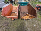 two 60x24 metal rolling dump carts