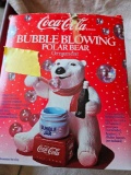 Coca cola bubble blowing polar bear ornament