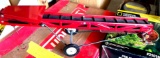Vintage red farm grain carrier