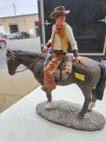 17 inch tall composite man on horse