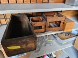 4 small wood boxes