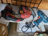 2 power drills and a jig saw