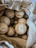 Bag of baseballs,softballs,and more