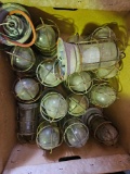 Seventeen vintage warehouse lights