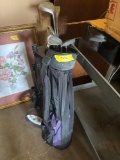 Golf Clubs and bag on wheels
